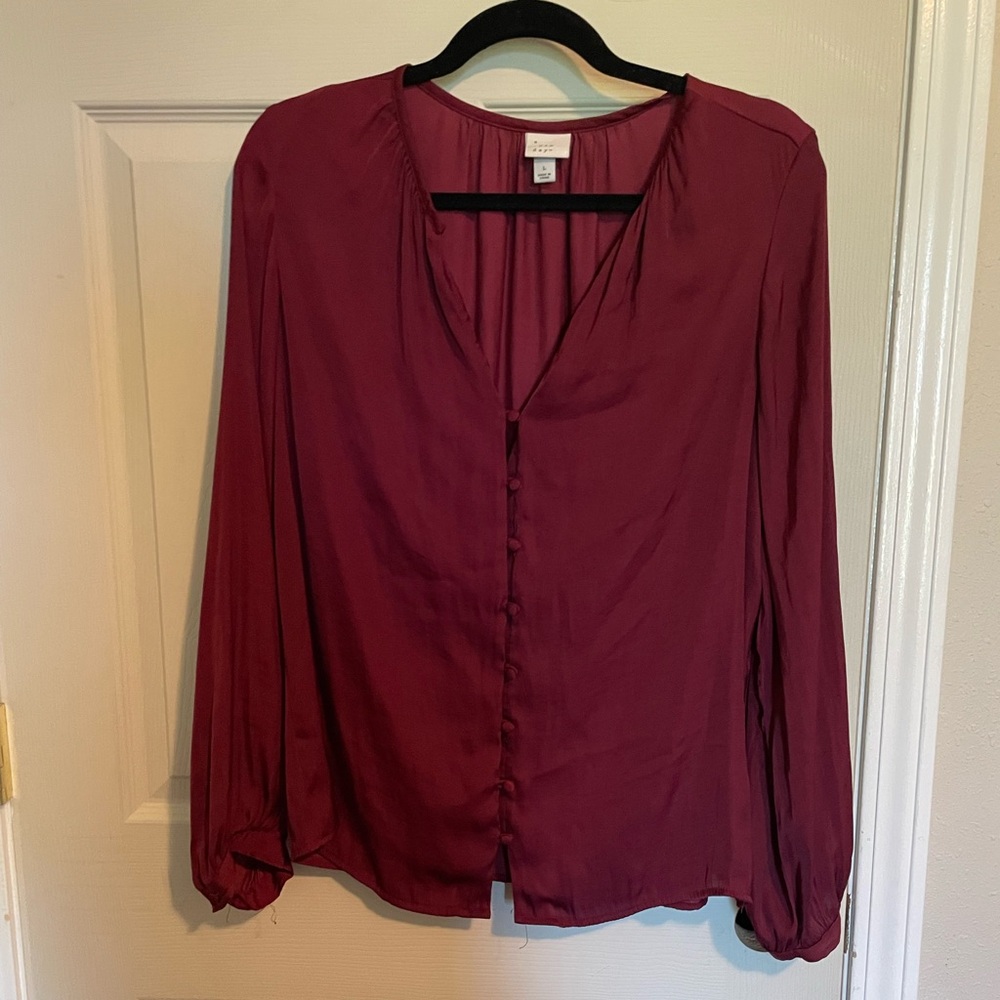 a new day Deep Burgundy Blouse